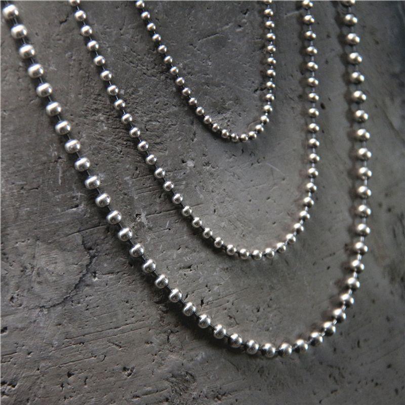 

2-3mm Antique-Style Ball Bead Chain Long Silver Jewelry 2MM40cm