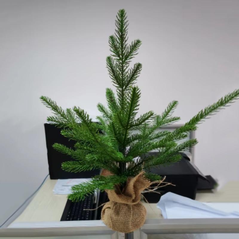 Small Christmas Tree PVC Home Christmas Party Atmosphere Mini Xmas Tree with LED Lights Home Atmosphere Decoration 45cm/60cm