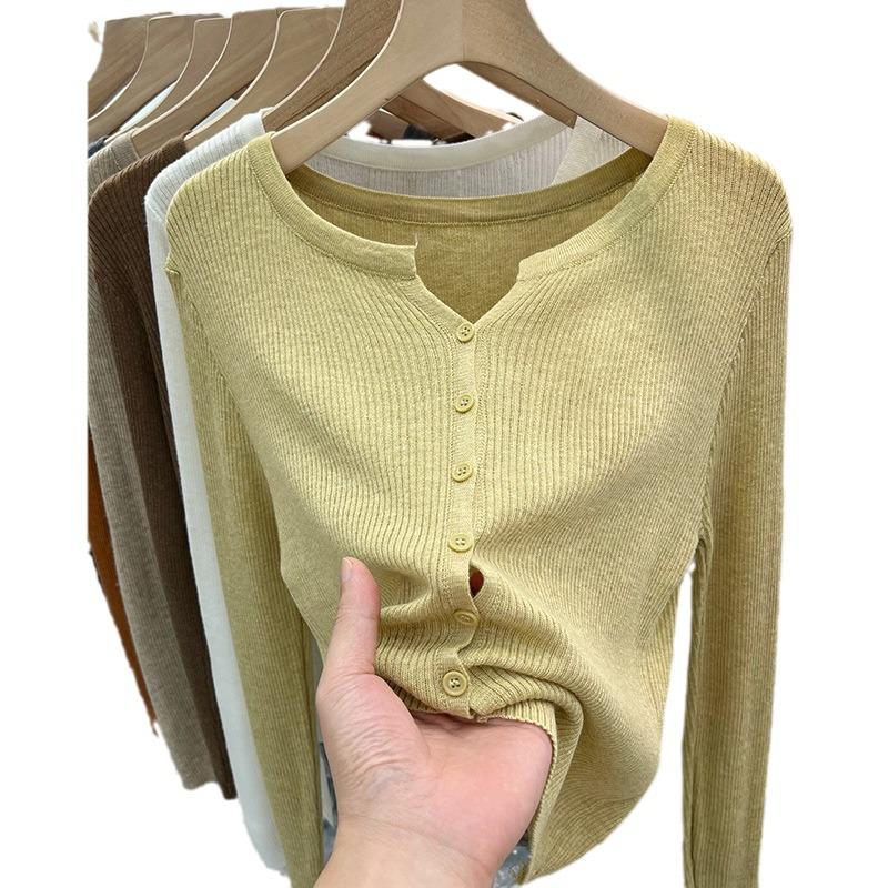 2024 Women's Lightweight Wool Knit Cardigan: Soft, Long Sleeve Sun Protection for Spring/Summer