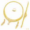 2026 Summer Dubai 24k Gold Bridal Jewelry Set Necklace Earrings Bracelet Ring Middle East Africa