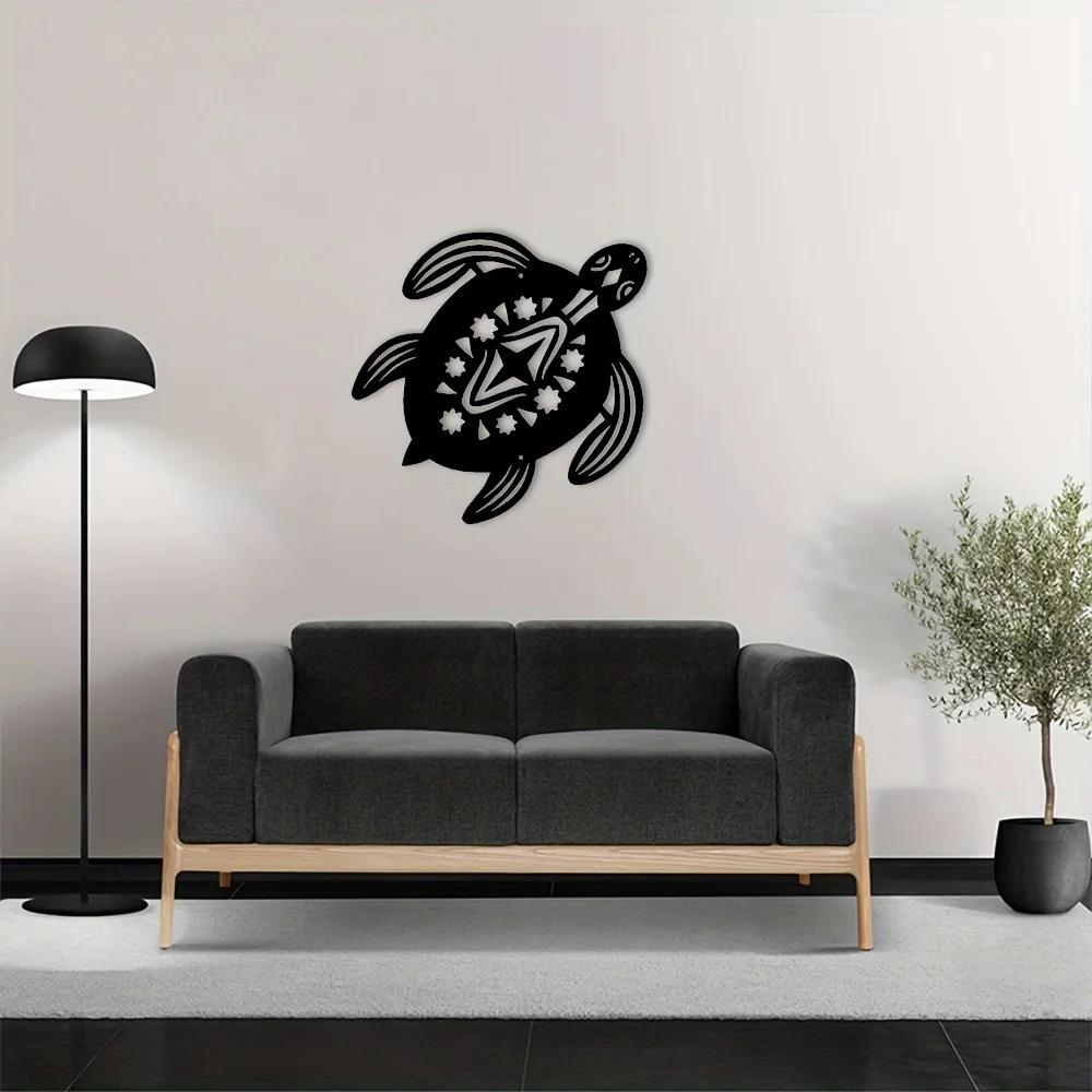 Coastal Baby Turtle Ocean Beach Metal Wall Art – Elegant Iron Art Silhouette, Stylish Interior Decoration & Home Wall Hangings