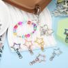 30pcs Metal Spring Snap Key Chain Star Shape Swivel Snap Clasp Keyring Chain Hanging Buckle with Open Jump Rings for DIY Craft Bag Rainbow [uxcell]