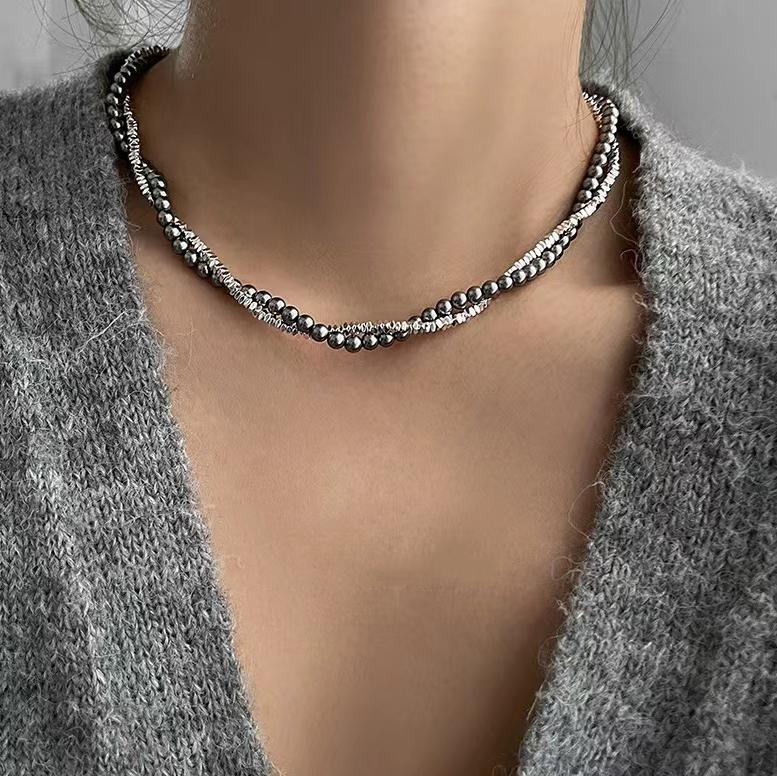 

Модное двойное ожерелье с искусственным жемчугом, регулируемое ожерелье, женские украшения