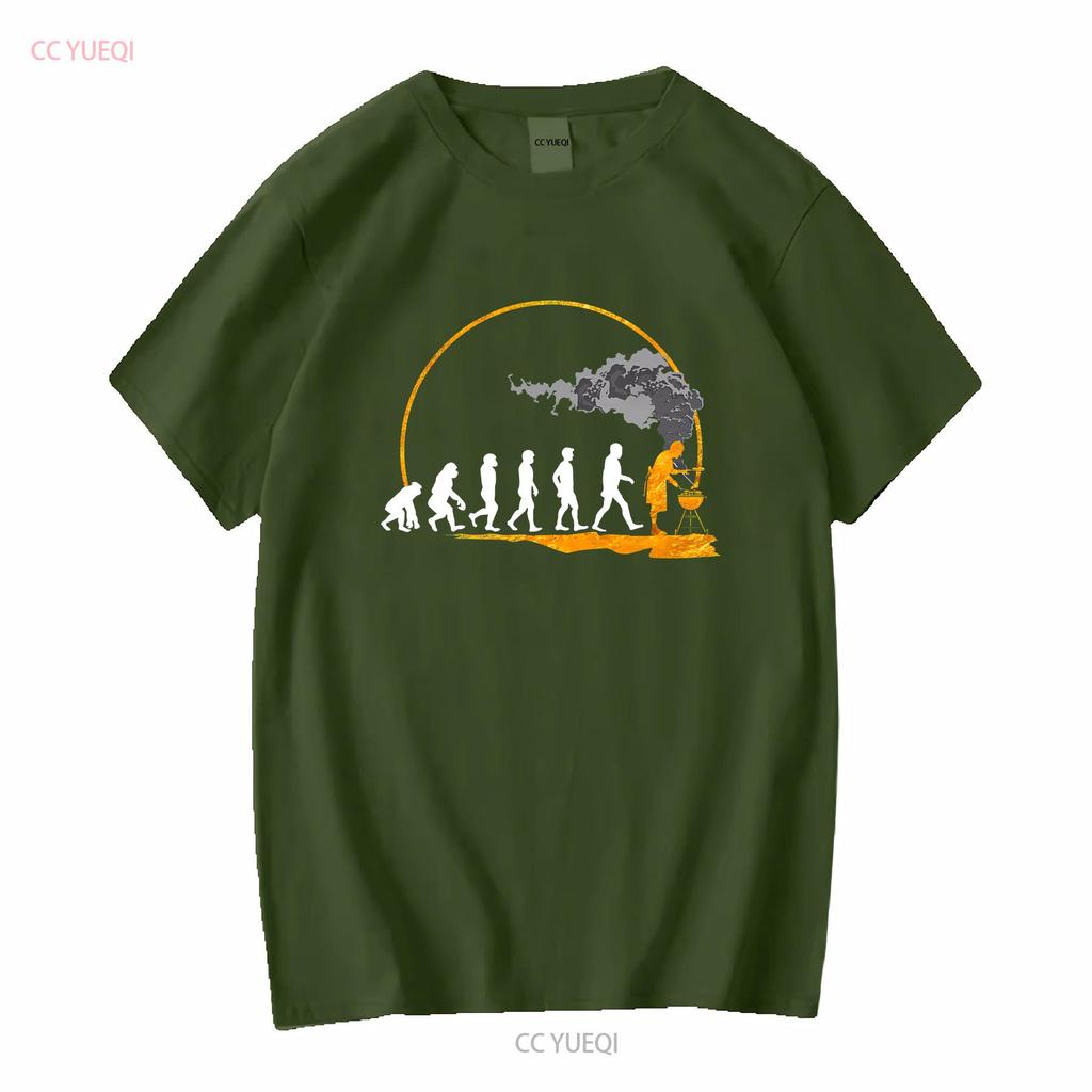 NEW LIMITED Mens Grilling Evolution Of The Grill Smoker T Shirt S 3XL vintage Washed graphic Casual fashion Unisex Comfortable