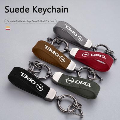 Leather Car Badge Key Chain Ring Pendant For Astra GTC Insignia Antara Meriva Zafira Vectra Mokka Auto Keychain Accessories