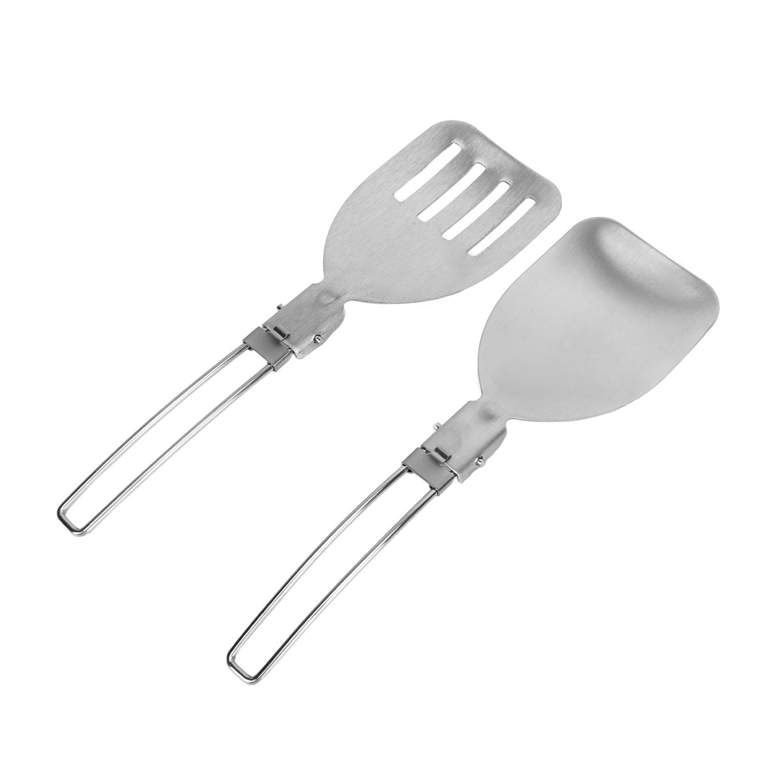 

2 шт. лопатка из нержавеющей стали 304, складная лопатка для переворачивания пищи, портативная лопатка для оборудования для пикника на открытом воздухе