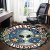 1pc Alien Motivation Office Round Area Rug, Under Office Chairs Bedroom Living Room Home Decor, Room Deco