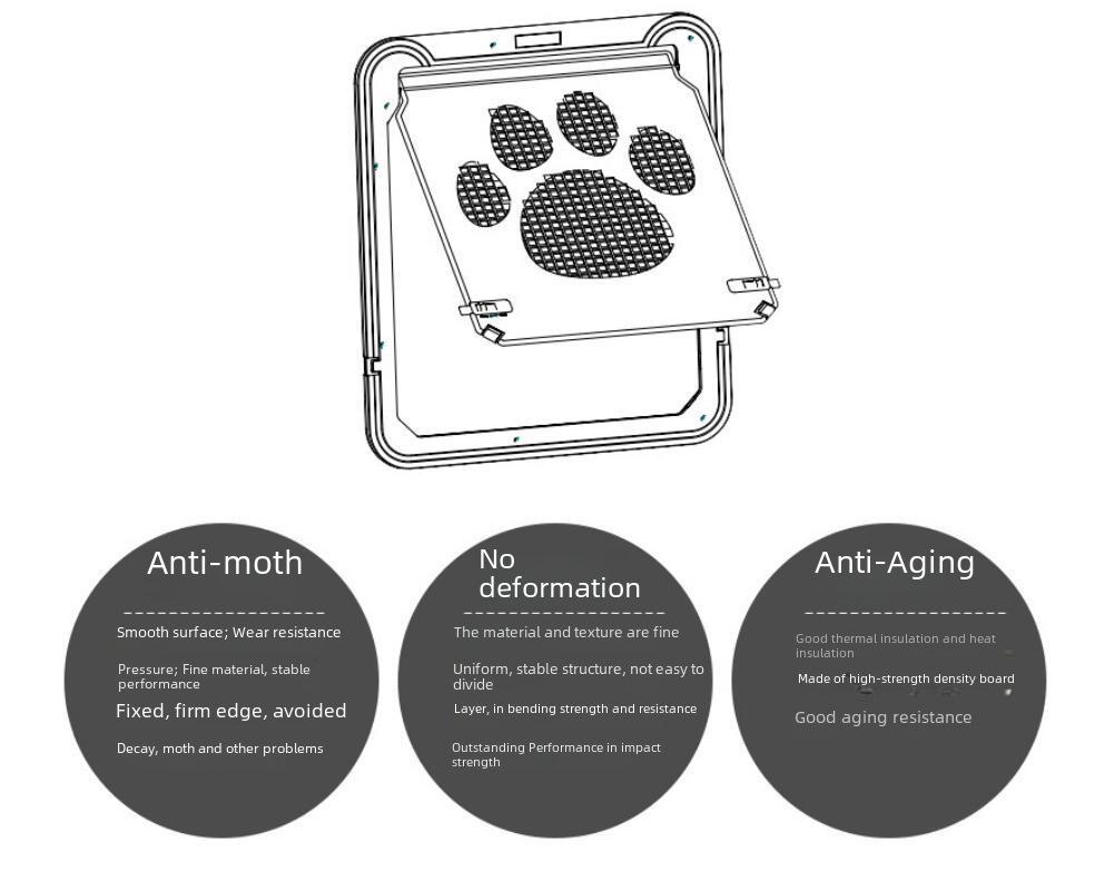Paw Print Small Pet Screen Door - Anti-Bite for Cats and Dogs