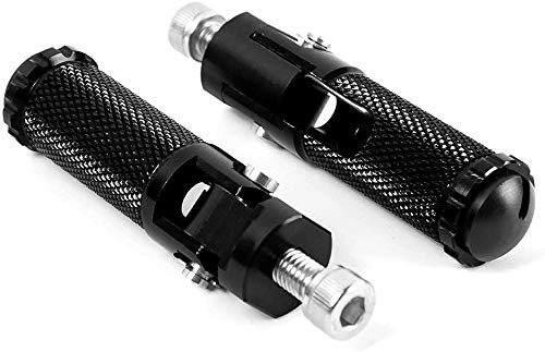 Szmsmy Motorcycle CNC Universal Footrest Footrest Foldable Footpegs Set (Black)