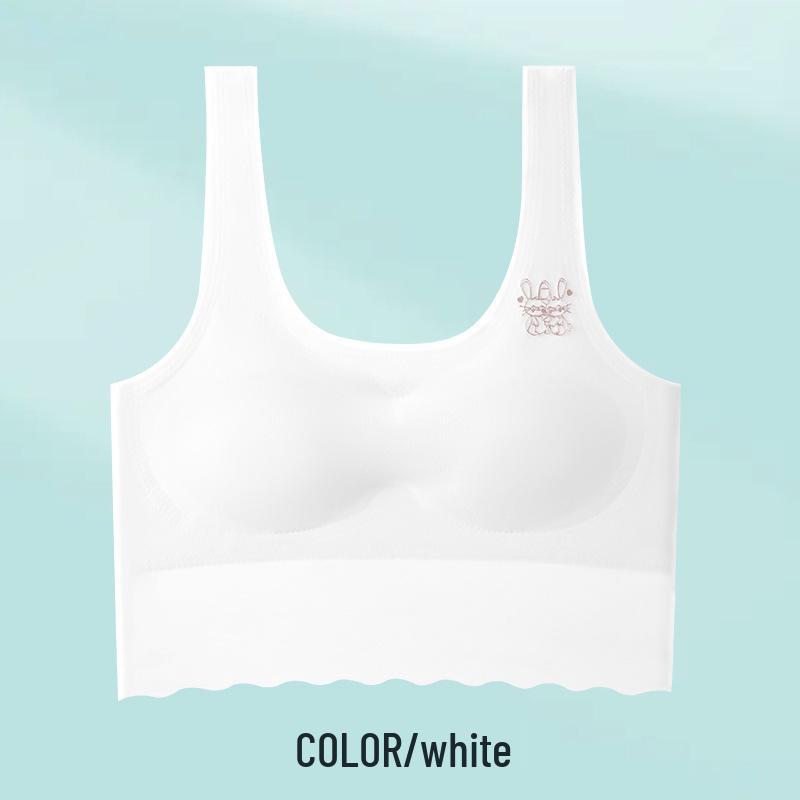 

Бесшовный спортивный бюстгальтер из ледяного шелка для девочек-подростков (Возраст 13+) Medium белый