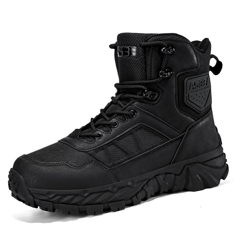 Men's Wear-Resistant Tactical Hiking Boots - Lace-Up, Outdoor Casual, Large Sizes Available