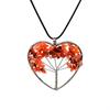 Natural Gravel Crystal Tree Of Life Heart-Shaped Colorful Natural Stone Fortune Tree Love Necklace N38