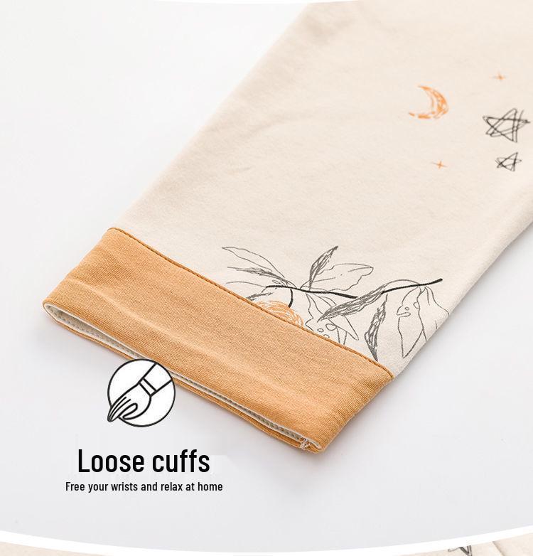 Damen Übergröße Baumwoll-Cardigan-Pyjama-Set - Langärmlig, Zweiteilig, Perfekt für Herbst/Frühling