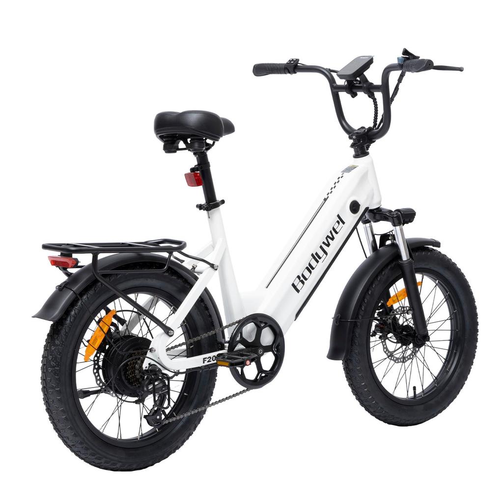 Bodywel F20 Folding Electric Snowmobile 500W Motor 48V13.5Ah Battery City E-Bike 20 Inch Anti-Skid Wide Tire Outdoor Riding Electric Bicycle