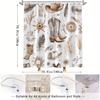 Elegant Beige and White Bohemian Waterproof Shower Curtain – Perfect for Adding a Warm and Stylish Touch to Your Bathroom Decor