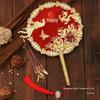 Red Wedding Hand Fan: Ancient Chinese Style Bridal Happiness Bouquet Fan