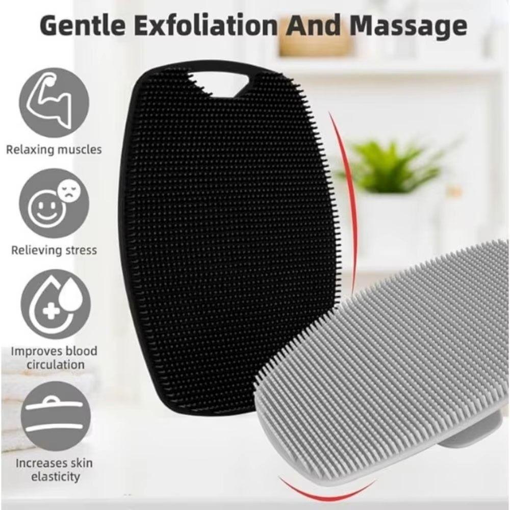 1Pcs Black Grey Silicone Exfoliating Brush Soft Body Cleansing Scrubber Massage Bath Brush  Shower