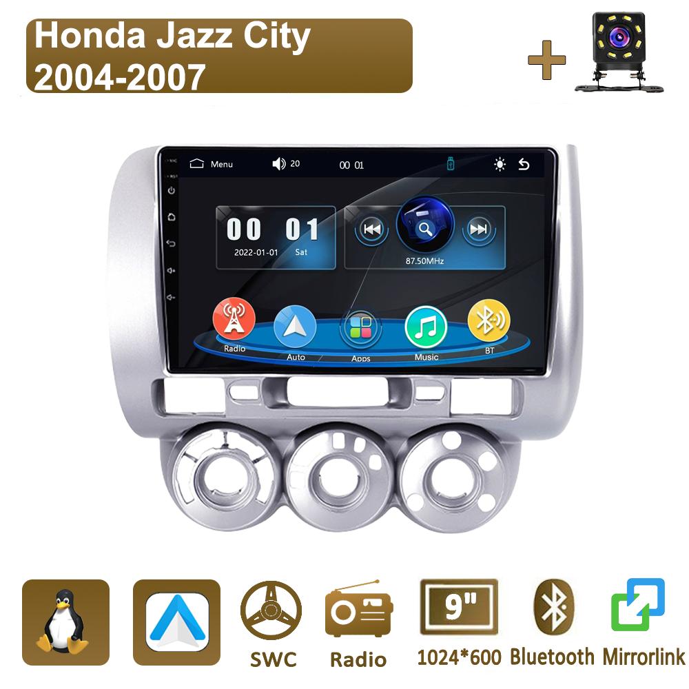 

Icreative Автомагнітола Мультимедіа MP5 Плеєр Головний Пристрій Стерео BT Для Honda Jazz City 2004-2007 срібний