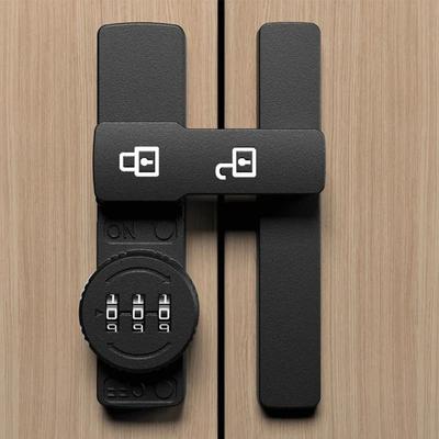 Door Latch 180 Degrees Sliding Door Lock Password Lock Interior Door Bolt Free-Punch Anti-theft Door Lock Bolt Luminous Buckle