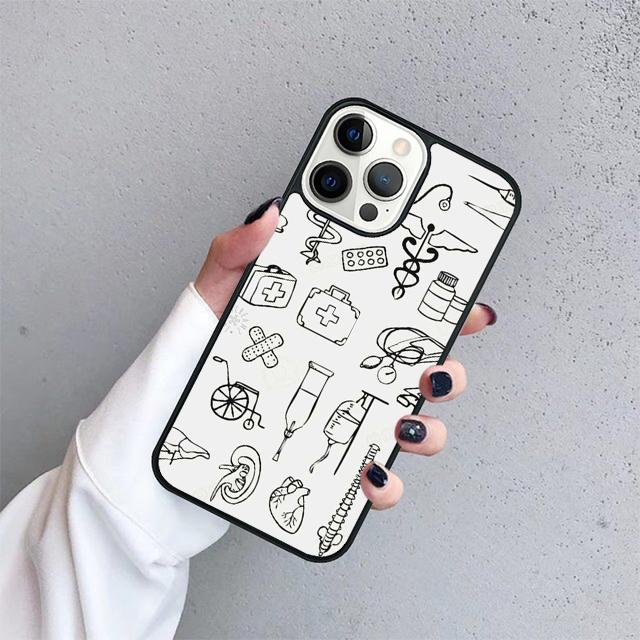 Cute Cartoon Medicine Nurse Doctor Phone Case Cover For iPhone 17 Air 15 16 Pro Max 14 13 12 11 Pro Max Plus