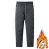 Men's Cotton Pants Plus Size Loose Lambskin Plus Velvet Thickened Trousers Sports Casual Windproof Sweatpants