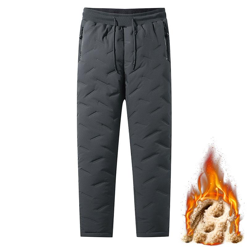 Men's Cotton Pants Plus Size Loose Lambskin Plus Velvet Thickened Trousers Sports Casual Windproof Sweatpants