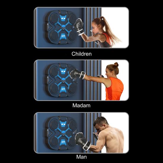 Máquina de Boxeo Musical Montada en la Pared Objetivo de Boxeo Compatible con Bluetooth con Modos de Contador de Golpes LED Entrenador Electrónico de Boxeo Ajustable Almohadilla de Golpeo