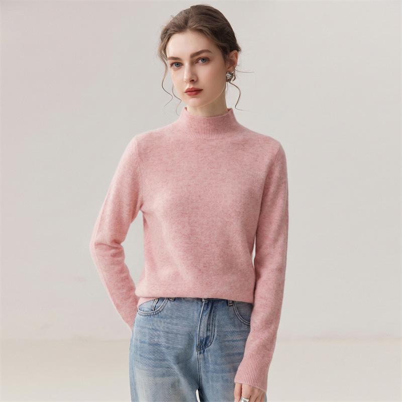 Lekasha Women's 100% Pure Cashmere High-Neck Sweater - Warm 12-Gauge Knit Base Layer