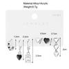 6PCS Black Heart Earrings Set for Women Simple Temperament Ladies Hoop Earrings Holiday Jewelry Gifts