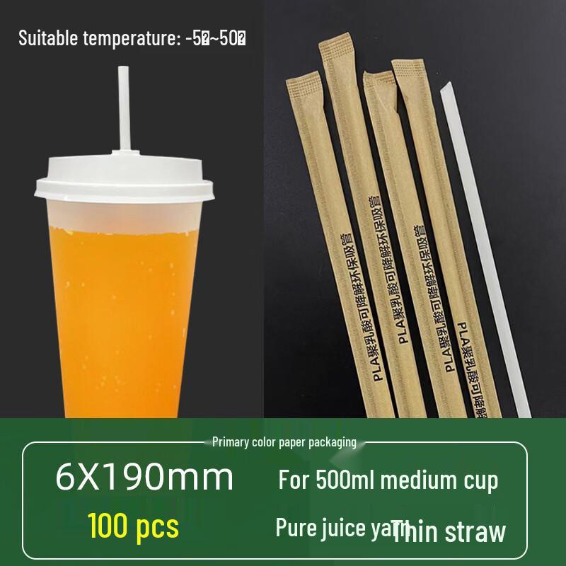 Eco-Friendly Biodegradable Individually Wrapped Straws