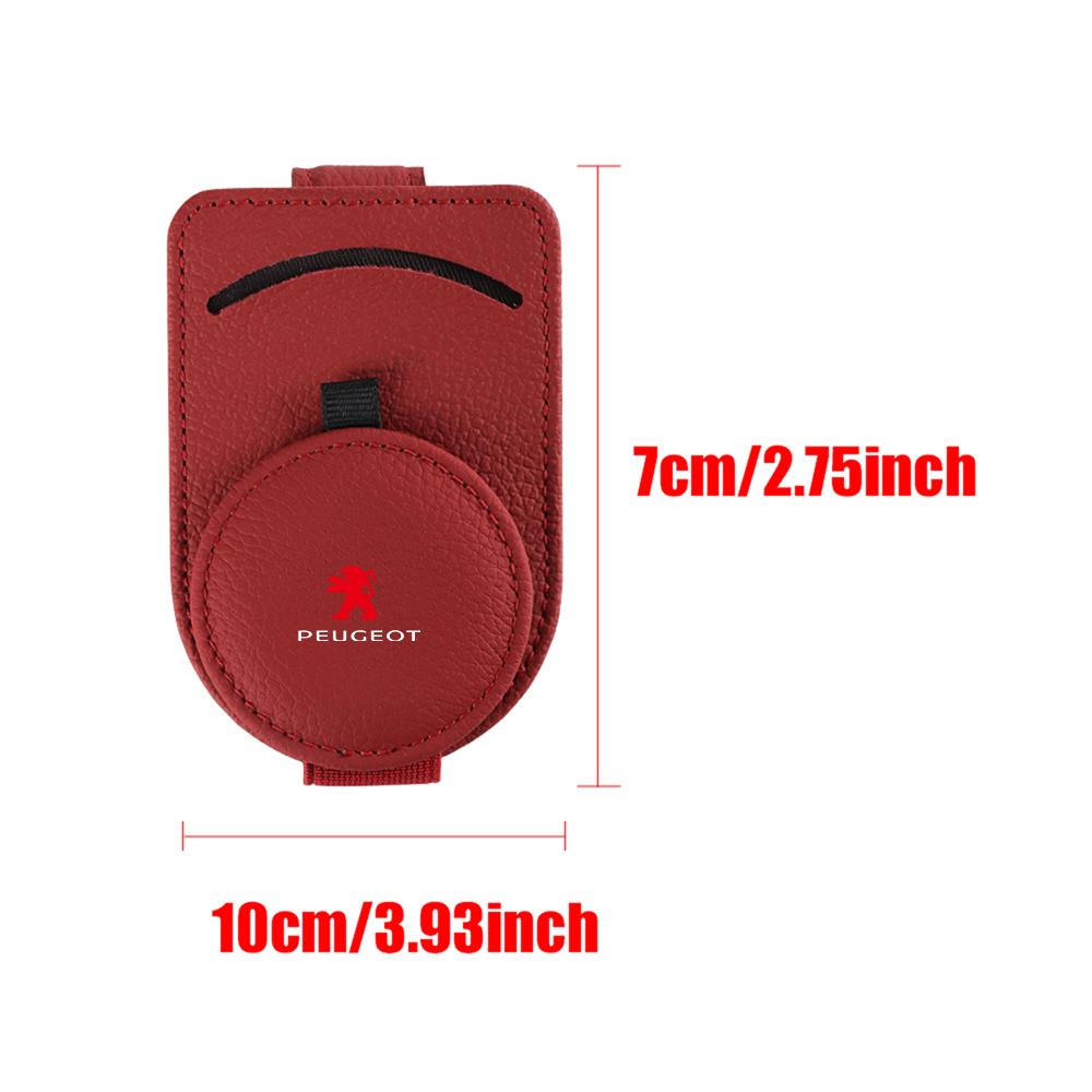 For Peugeot 206 2008 306 307 3008 406 4008 5008 607 1008 508 108 106 1PCS PU Leather Car Sun Visor Glasses Holder Center CoverF