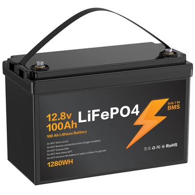 12.8V 100Ah 128WH LiFePo4 Battery EUROPE WAREHOUSE IP67 Waterproof Lithium Ion Battery Pack With Built-in BMS