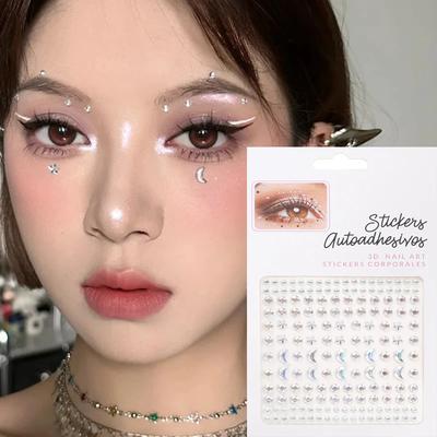 Festival Makeup Diamond Sticker DIY Eyes Face Body Crystal Gems Tattoo Adhesive Acrylic Rhinestone Nail Art Decoration Stickers