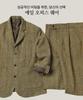 YALE Harris Tweed Pure Wool 1 Tuck Slacks Brown