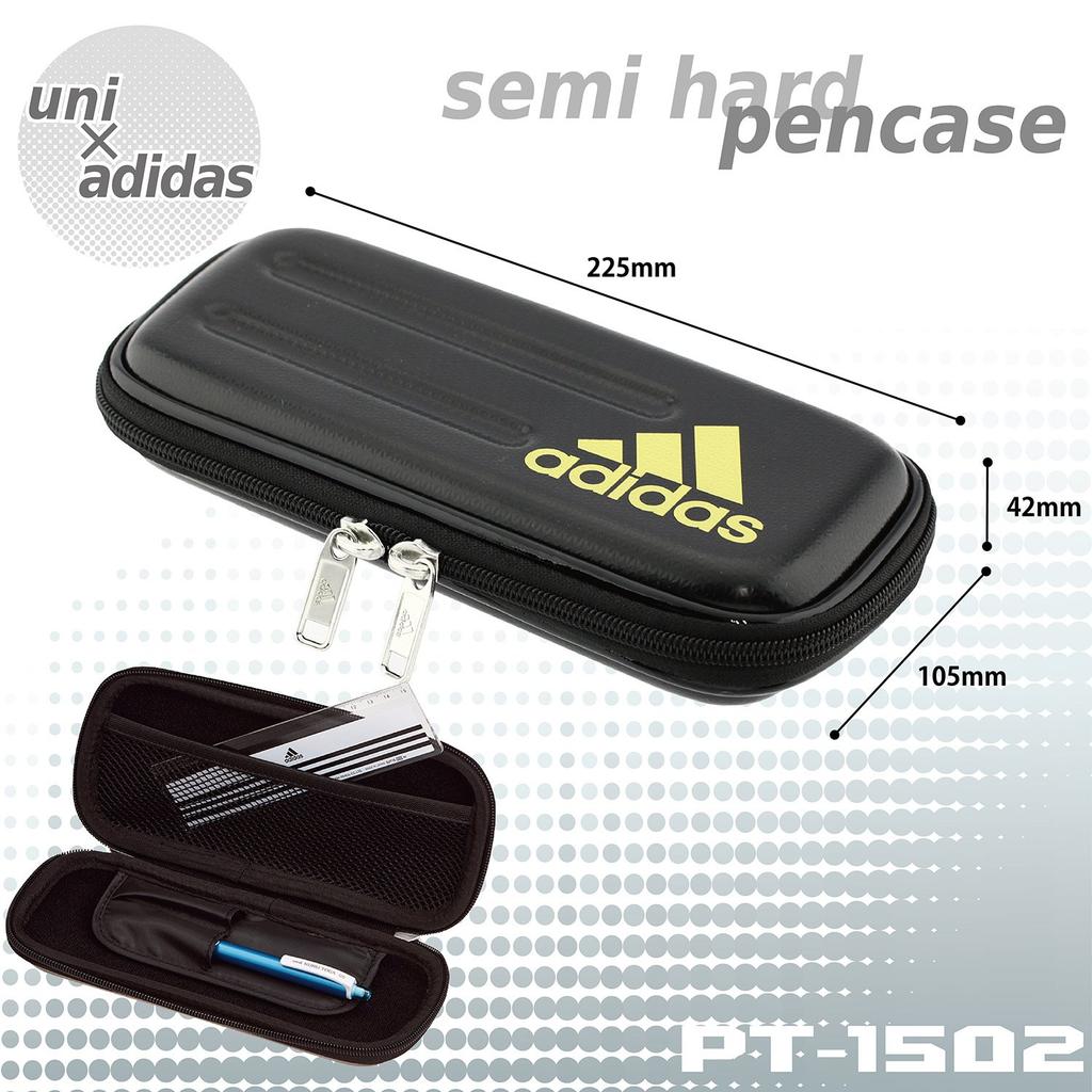 Mitsubishi Pencil Adidas Pencil Case AI04 Black and Gold PT1502AI04B25 Semi-Hard