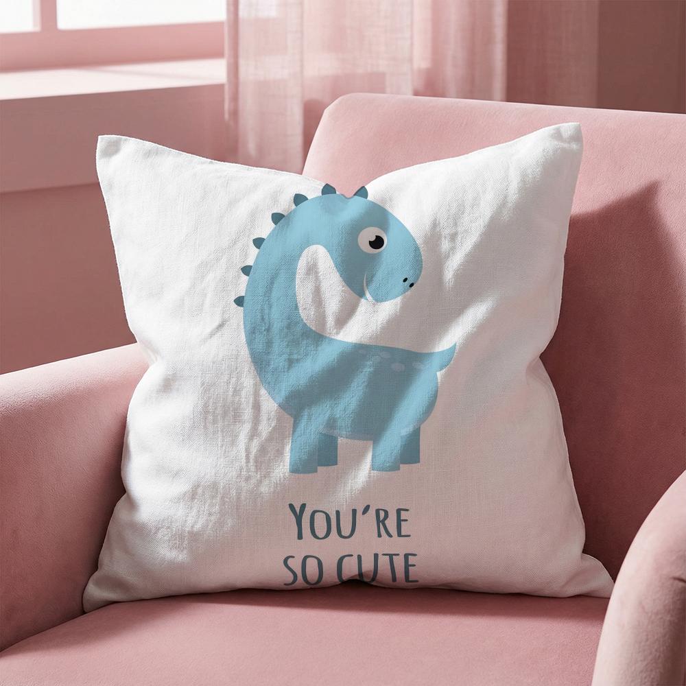 Cute Jurassic Dinosaur Cushion Cover Multi-Scene Pillow Cover for Home & Car - Reversible, Soft & Durable for Daily Use