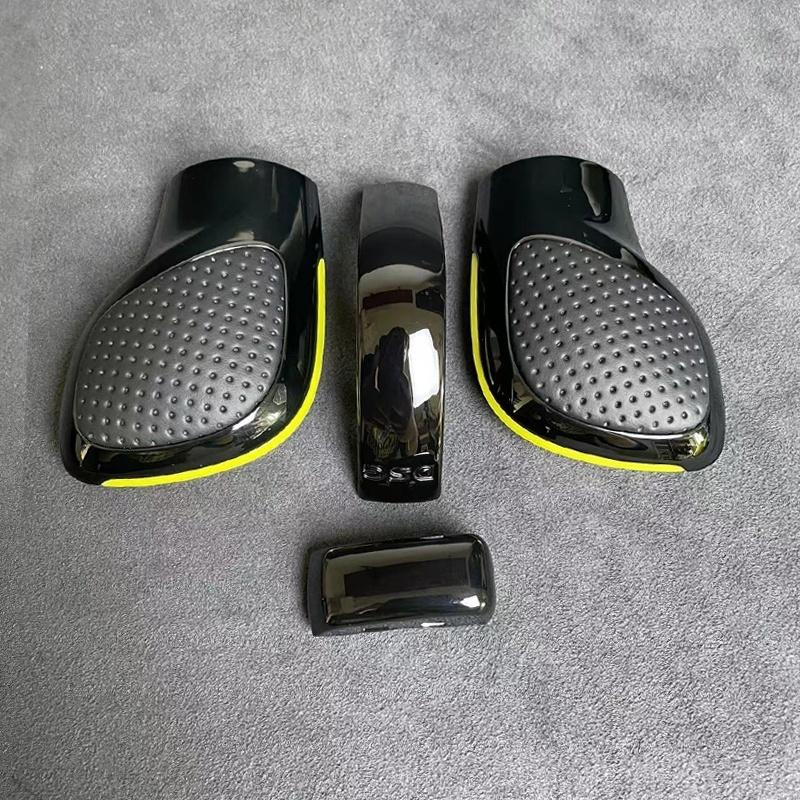 1PCS black baking paint with leather shift handle gear side cover DSG logo for VW Golf 6 7 R GTI Passat B7 B8 CC R20 Jetta MK6 G