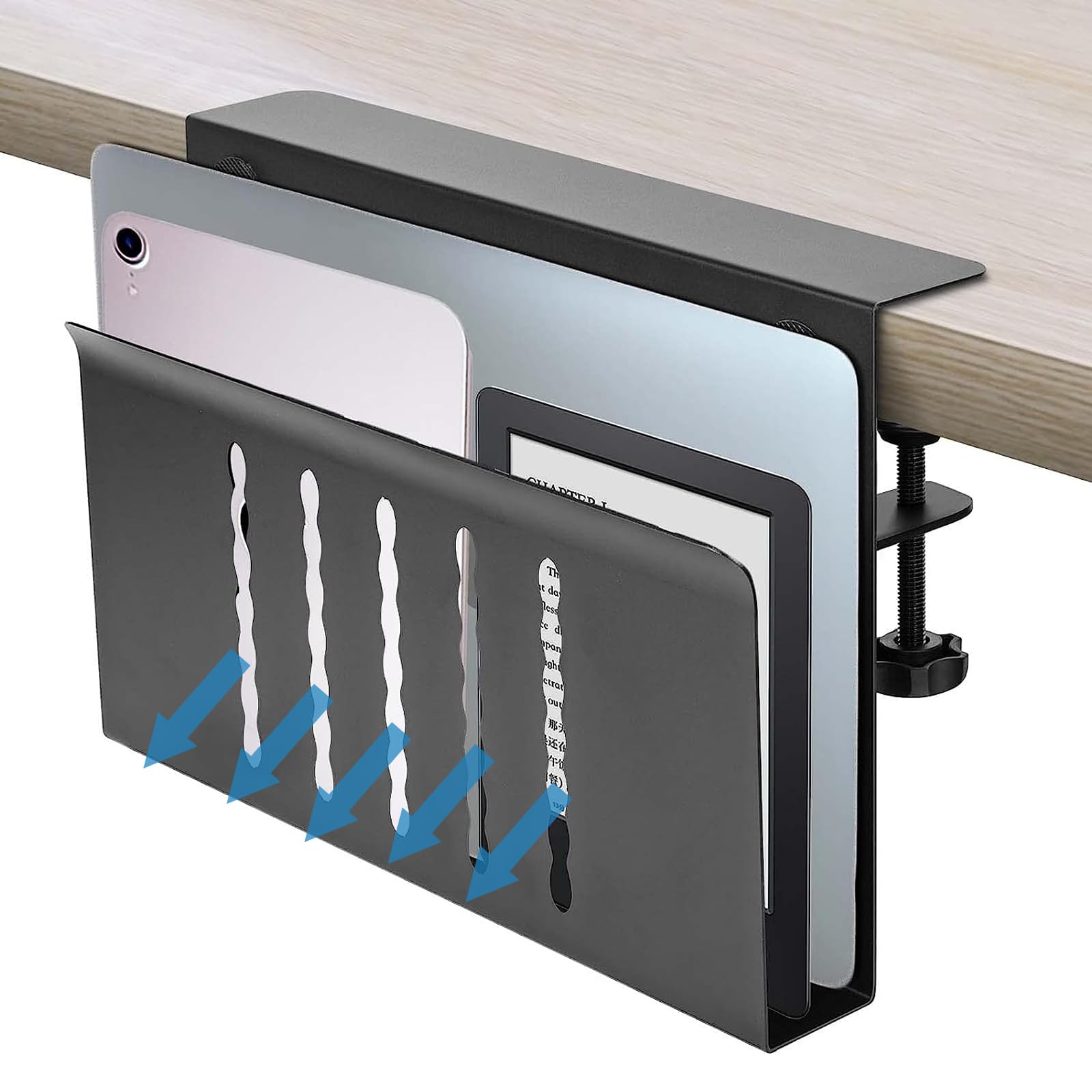 

Прикроватный зажим для хранения и сталь 3 кг вес прикроватный прикроватный подходит для толщины до легко большой офис планшет документ хранение проводов компьютер чёрный