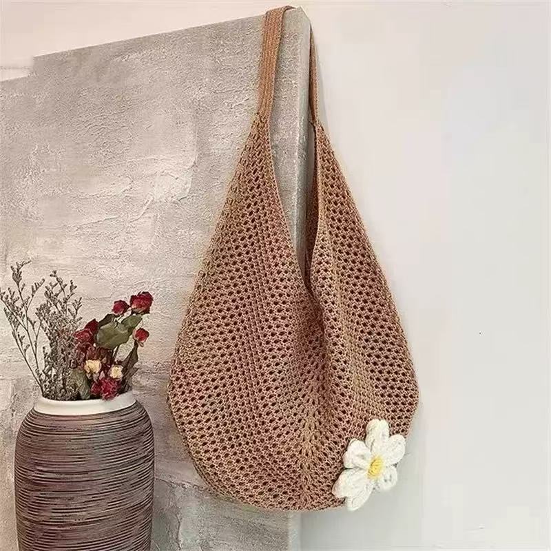 Beach Vacation Straw Bag New Shoulder Bag Summer Straw Tote Bag Large Capacity Portable Woven Bag
