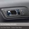 4pcs Carbon Fiber Car Inner Door Handle Bowl Cover For Ford Mustang 2015-21
