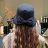 Hat female bow imitation lamb wool bucket hat autumn and winter thickened plush warm casual versatile basin hat tide