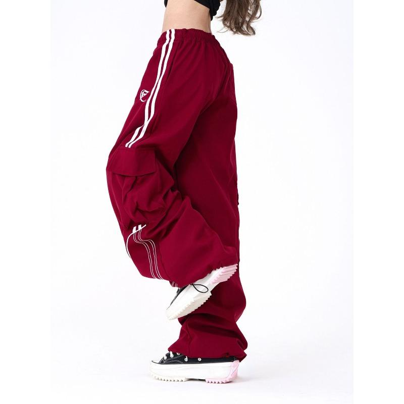 Y2k Vintage Streetwear Cargo Pants American Retro Casual High Street Hip Hop Striped Oversize Straight Trousers 2024