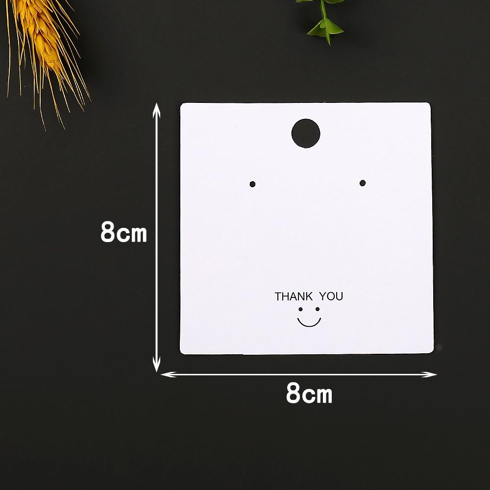 Laminated Smiley Face Earring Display Card with 2 Holes - 8x8 White