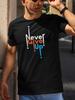 New Arrival"Never Give Up Arrow Pattern Men's Casual Cotton T-Shirt - Motivational Graphic T Shirts Y2k Clothes