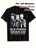 Herren "Old Punks Never Die" Grafik-T-Shirt | Mohawk-Punk-Print mit Irokesenfrisuren
