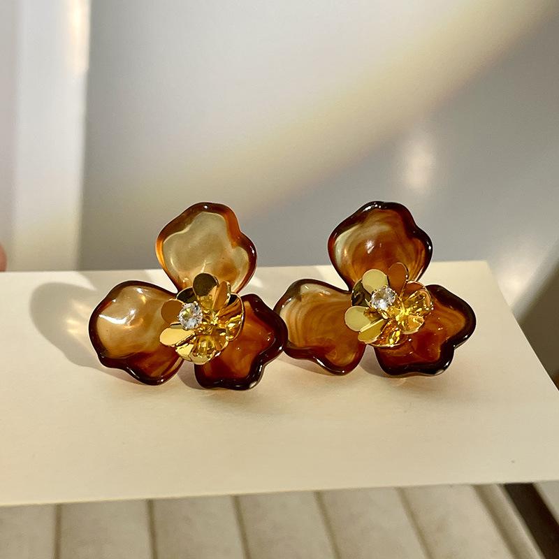 

Серьги JMXD из натурального камня Тигровый глаз для женщин, Минималистичные изящные золотистые пусеты, Ретро эстетика, Украшения для ушей, Серьги с кристаллами для исцеления чакр