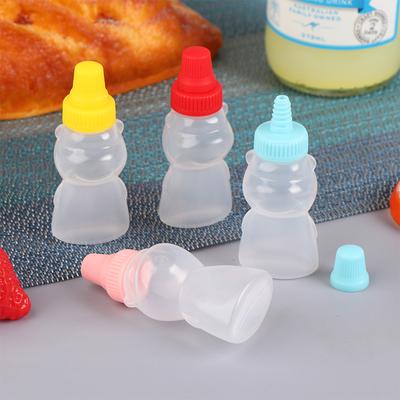 1/2/4Pcs Mini Condiment Squeeze Bottles 23ml Honey/Ketchup/Soy Sauce/Salad Dressing Dispensers Lunchbox Squeezable Containers