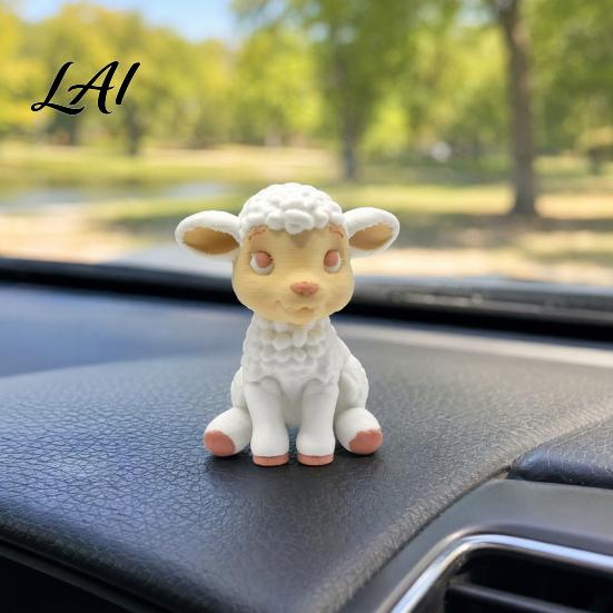 PLA Sheep Statue 3D Printed Figurine Mini for Desk Decor Ornament Sitting Lamp Sculpture Ornament Gift Animal Lovers Shape Figurine