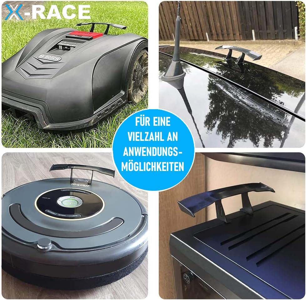 X-RACE Mini zadní spoiler Spoiler Auto Robotická sekačka Vozidlo Křídla černá samolepicí