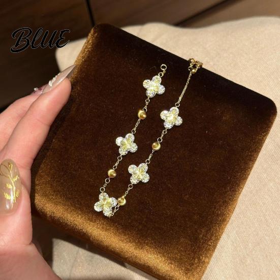 Comfortable Bracelet Women Bracelet Four-Leaf Clover Design Casual Adjustable Chain